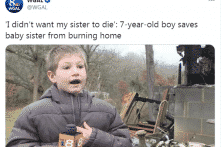 Cậu bé 7 tuổi dũng cảm cứu em gái khi ngôi nhà bị hỏa hoạn