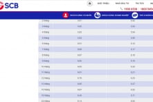 Ngân hàng SCB niêm yết lãi suất tiền gửi 6 tháng lên tới hơn 9,3%