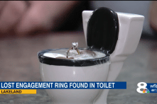 Cặp đôi tìm thấy nhẫn đính hôn sau 20 năm dội xuống bồn cầu