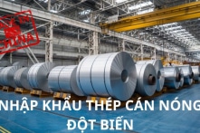 Thép cán nóng nhập khẩu từ Trung Quốc tăng đột biến