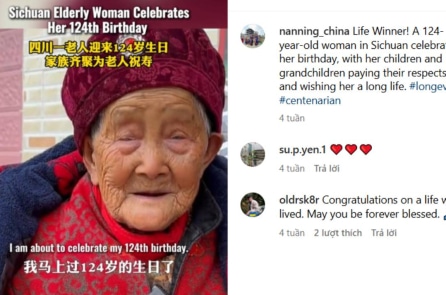 Trung Quốc: Cụ bà lớn lên trong thời nhà Thanh mừng sinh nhật 124 tuổi