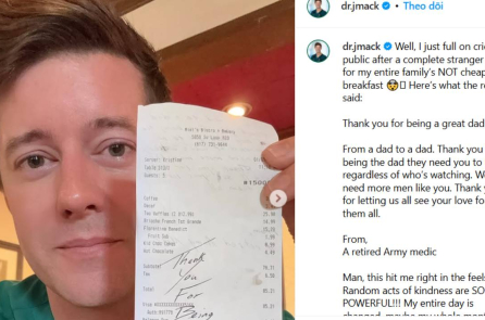 Người lạ âm thầm trả tiền bữa sáng cho 1 gia đình, hóa ra lý do là đây!