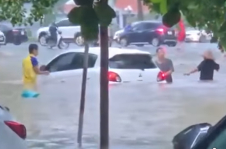 Tuyên Quang: Mưa lớn, có nơi trên 250mm, ô tô ngập ngang thân