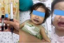 Bé gái tím tái, máu chuyển màu nâu đen do ngộ độc sau bữa ăn dặm