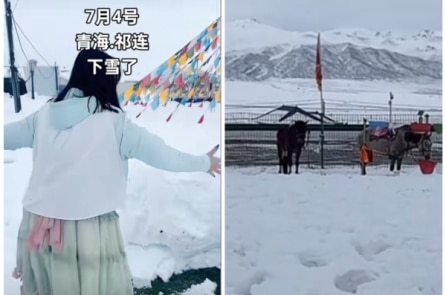 TQ: Tuyết rơi tháng 7, thảo nguyên rộng lớn phủ trắng xóa sau 1 đêm