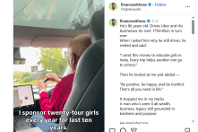 Câu chuyện kỳ lạ về tỷ phú Ấn Độ 86 tuổi trở thành tài xế Uber