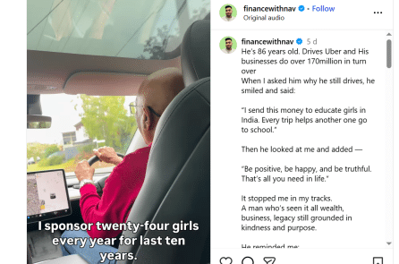 Câu chuyện kỳ lạ về tỷ phú Ấn Độ 86 tuổi trở thành tài xế Uber