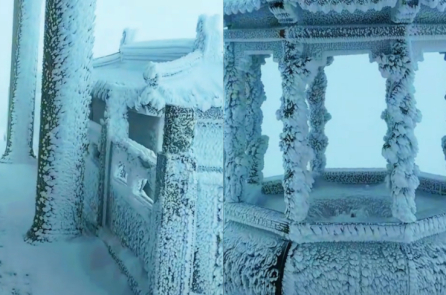 Điện Long Vương ở Bắc Đài, Ngũ Đài Sơn bị đóng băng — đẹp tựa chốn tiên cảnh