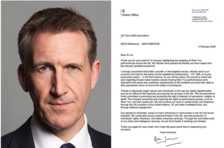 Bộ trưởng An ninh Anh quốc: Các mối đe dọa đối với Shen Yun là vô cùng nghiêm trọng